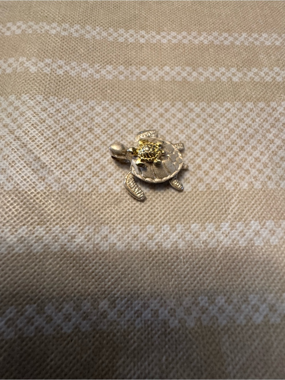 Gold and 925 silver Tone Turtle Charm Pendant